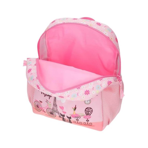 Mochila Pré-Escolar Adap. 33cm c/ Carro Roll Road COFFEE SHOP Rosa | Ref. 186.48421T1