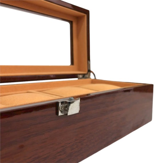 Caixa Protectora para 5 Relógios Retangular Madeira Castanho Escuro | Ref. 338.5RCE