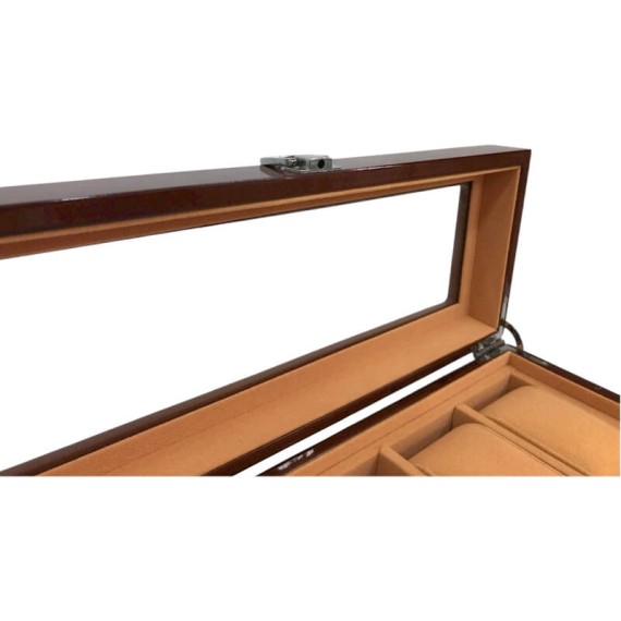 Caixa Protectora para 5 Relógios Retangular Madeira Castanho Escuro | Ref. 338.5RCE