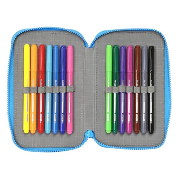 Estojo Escolar Duplo 28 Peças PJ Masks Azul | Ref. 248.412386854 Estojo Escolar Duplo 28 Peças PJ Masks Azul | Ref. 248.412386854