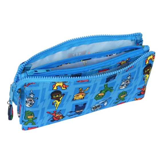 Estojo Escolar Triplo PJ MASKS Azul | Ref. 248.812386744 Estojo Escolar Triplo PJ MASKS Azul | Ref. 248.812386744