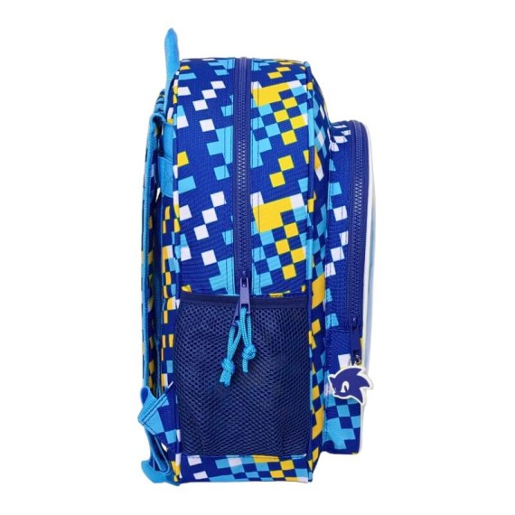 Mochila Escolar Júnior Adap. 38cm Sonic SPEED Azul | Ref. 248.612395640