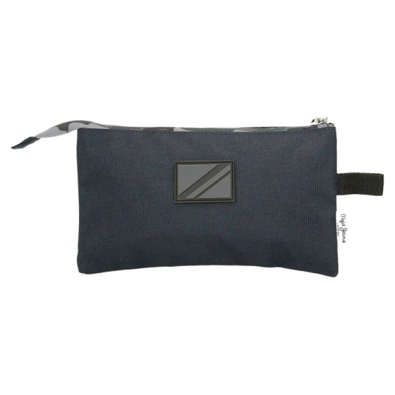 Estojo Escolar Triplo Pepe Jeans CROMWELL Azul Escuro | Ref. 186.6774321