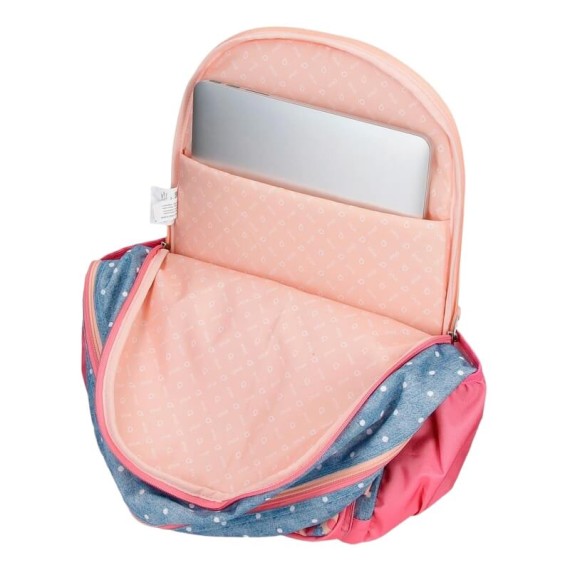 Mochila Escolar Adap. 42cm 2C c/ Carro Enso LITTLE DREAMS Azul | Ref. 186.94926T1