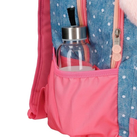 Mochila Escolar Adap. 42cm 2C c/ Carro Enso LITTLE DREAMS Azul | Ref. 186.94926T1