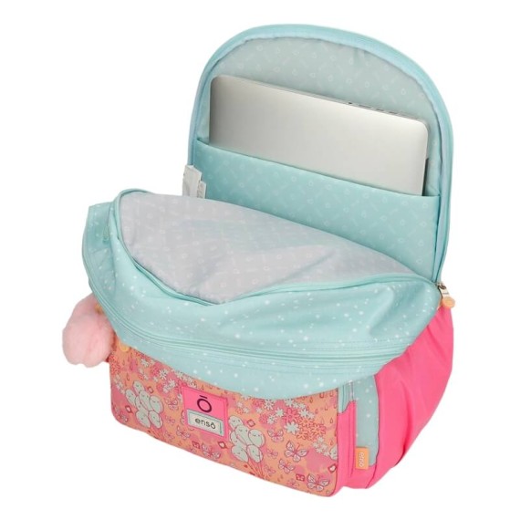 Mochila Escolar Adap. 42cm 2C Enso BALLOONS Turquesa | Ref. 186.95526D1