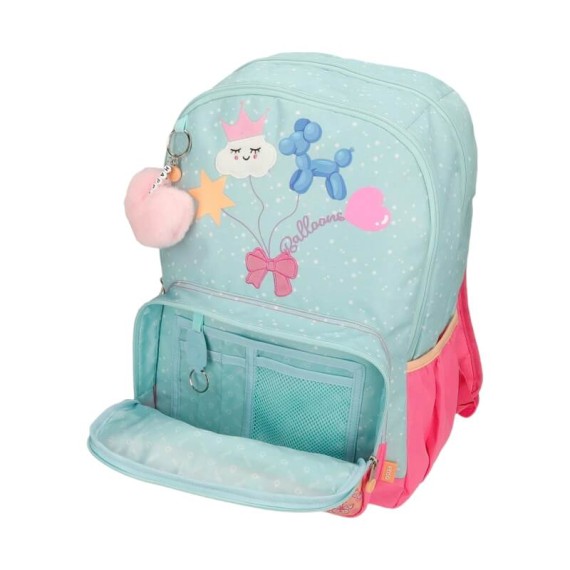Mochila Escolar Adap. 44cm 2C Enso BALLOONS Turquesa | Ref. 186.95527D1
