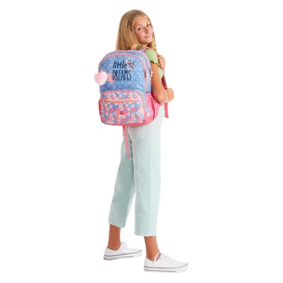 Mochila Escolar Adap. 44cm 2C Enso LITTLE DREAMS Azul | Ref. 186.94927D1