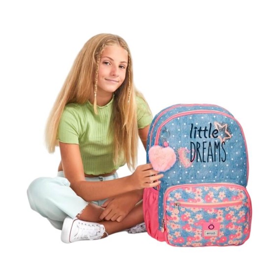 Mochila Escolar Adap. 44cm 2C Enso LITTLE DREAMS Azul | Ref. 186.94927D1