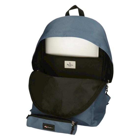 Mochila para Portátil + Estojo Pepe Jeans ARIS EVERGREEN Azul Denim | Ref. 186.63392C1