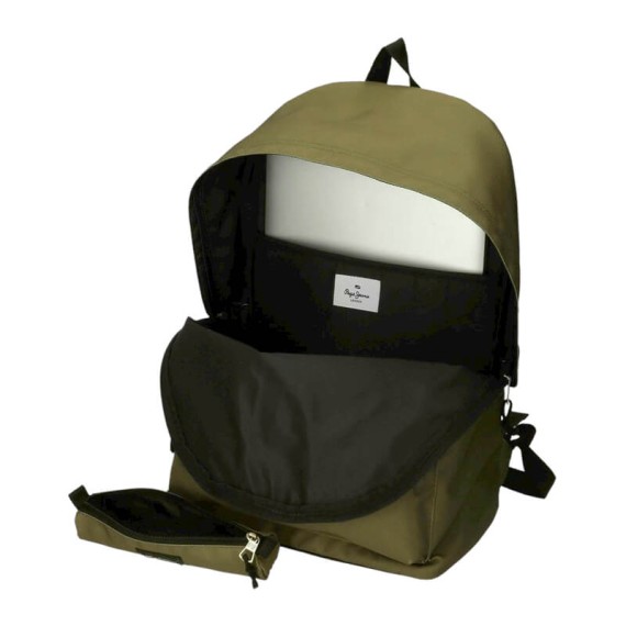 Mochila para Portátil + Estojo Pepe Jeans ARIS EVERGREEN Khaki Escuro | Ref. 186.63392C3