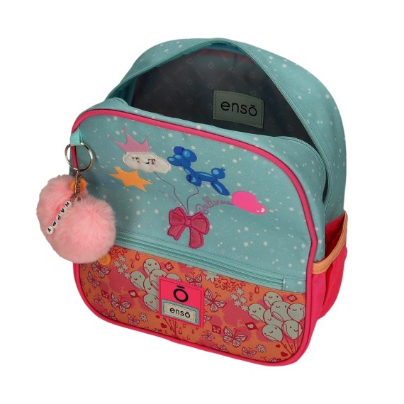 Mochila Pré-Escolar Adap. 25cm c/ Carro Enso BALLOONS Turquesa | Ref. 186.95521T1