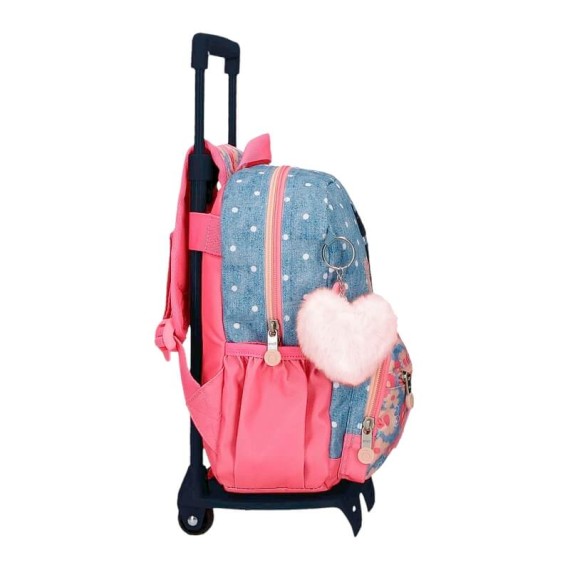 Mochila Pré-Escolar Adap. 28cm c/ Carro Enso LITTLE DREAMS Azul | Ref. 186.94922T1