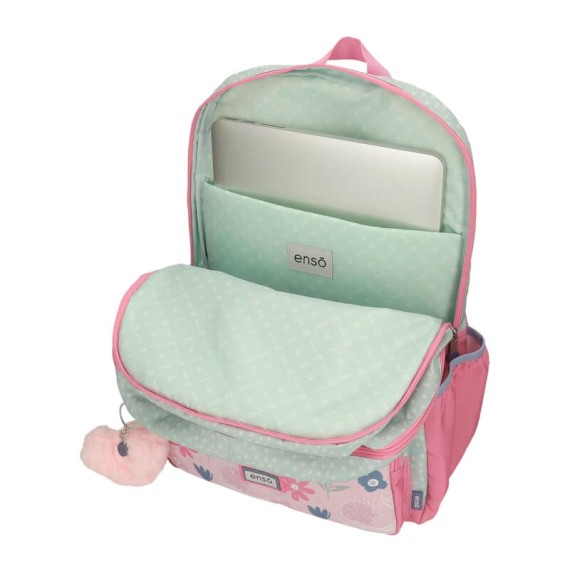 Mochila Escolar Adap. 42Cm Enso c/ Carro LOVE ICE CREAM Rosa | Ref. 186.95626T1
