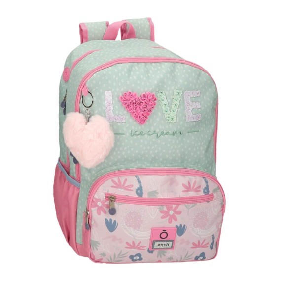 Mochila Escolar Adap. 44Cm 2C Enso LOVE ICE CREAM Rosa | Ref. 186.95627D1