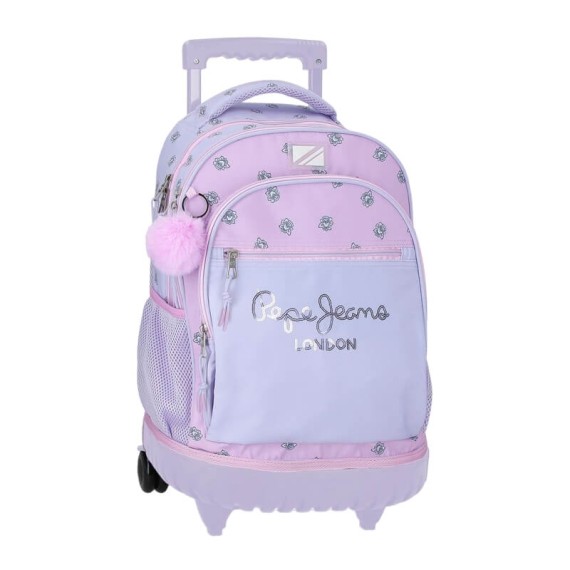 Mochila Escolar Compacta 2R Pepe Jeans BECCA Lilás | Ref. 186.6832921