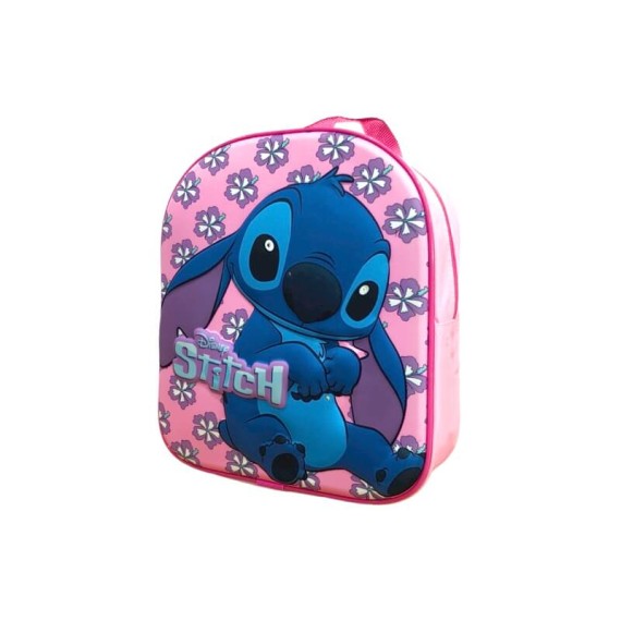 Mochila Pré-Escolar 3D c/ Luzes Stitch Rosa | Ref. 339.LIL23-1546