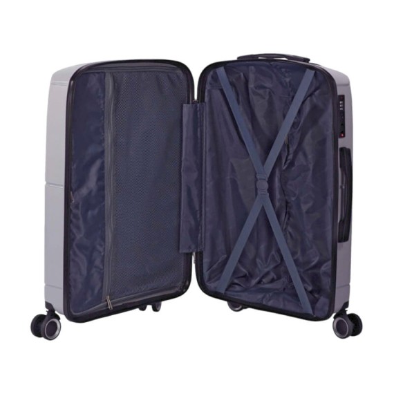 Benzi Mala de Viagem / Trolley Médio 65cm 4 Rodas Exp. BZ5711 Cinza | Ref. 288.BZ5711C-B