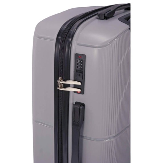 Benzi Mala de Viagem / Trolley Médio 65cm 4 Rodas Exp. BZ5711 Cinza | Ref. 288.BZ5711C-B