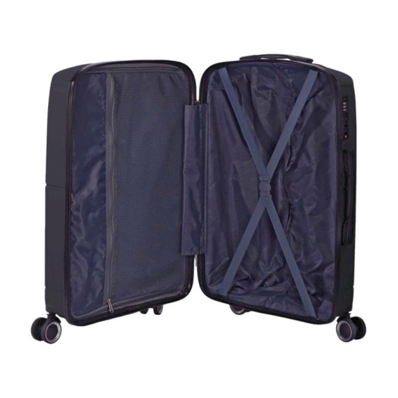 Benzi Mala de Viagem / Trolley Médio 65cm 4 Rodas Exp. BZ5711 Preto | Ref. 288.BZ5711P-B