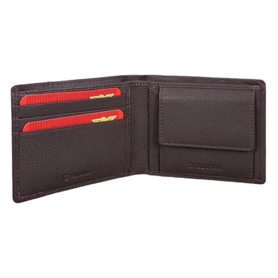 Carteira c/ Porta Cartões Removível RFID BENFICA 1187 Castanha | Ref. 254.SLB1187C