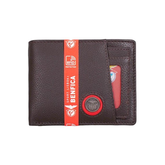 Carteira c/ Porta Cartões Removível RFID BENFICA 1187 Castanha | Ref. 254.SLB1187C