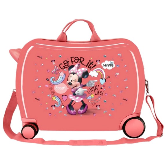 Mala de Viagem Infantil ABS 4 Rodas Minnie LOVING LIFE Coral | Ref. 186.4729821