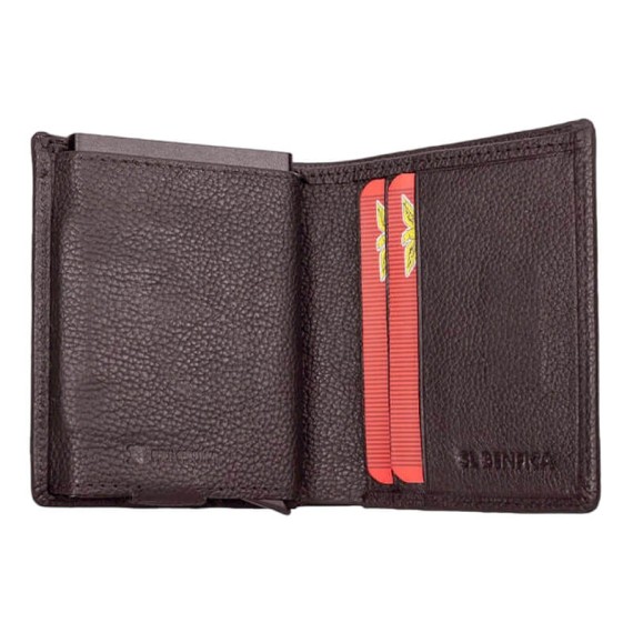 Porta-Cartões c/ Ejetor BENFICA 1189 Castanho | Ref. 254.SLB1189C