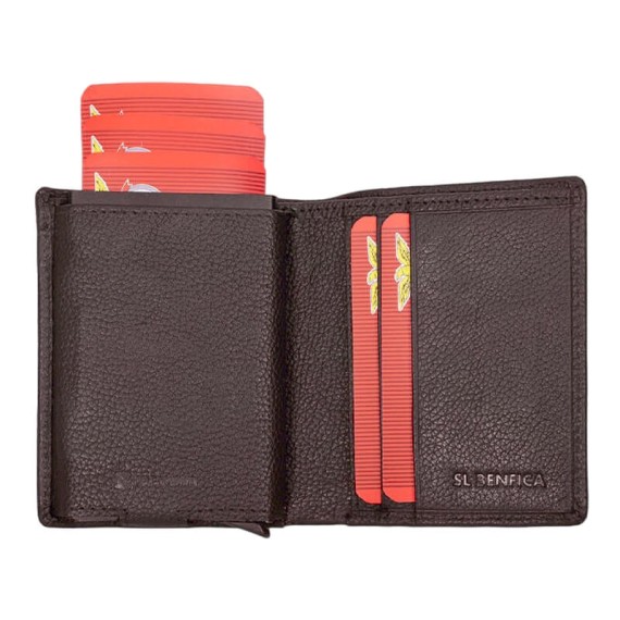 Porta-Cartões c/ Ejetor BENFICA 1189 Castanho | Ref. 254.SLB1189C