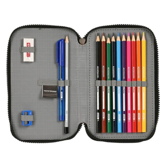 Estojo Escolar Duplo 28 Peças TRANSFORMERS Preta | Ref. 248.412205854