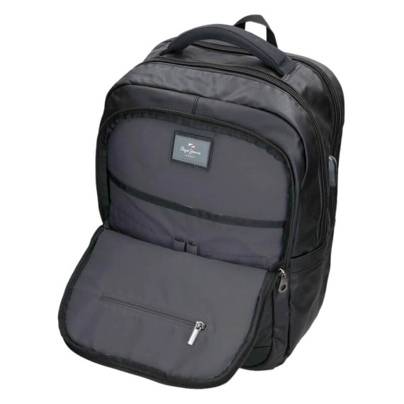Mochila 2C. para Portátil 15.6” Adapt. Pepe Jeans HATFIELD Preta | Ref. 186.7772731
