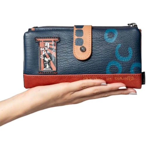 Anekke Carteira Grande Flexível RFID RFID ORIGAMI Azul Marinho | Ref. 280.37819-906