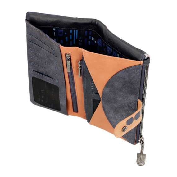 Anekke Carteira Grande Flexível RFID RFID ORIGAMI Azul Marinho | Ref. 280.37819-906