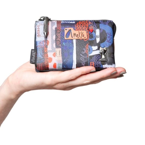 Anekke Porta-Moedas Triplo KYOMU Azul Marinho | Ref. 280.37819-010