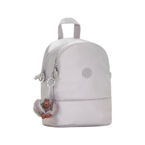 Mochila Pequena Conversível Kipling IVES MINI Smooth Silv Met | Ref. 187.40KI07460GA