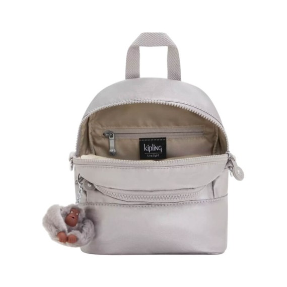 Mochila Pequena Conversível Kipling IVES MINI Smooth Silv Met | Ref. 187.40KI07460GA