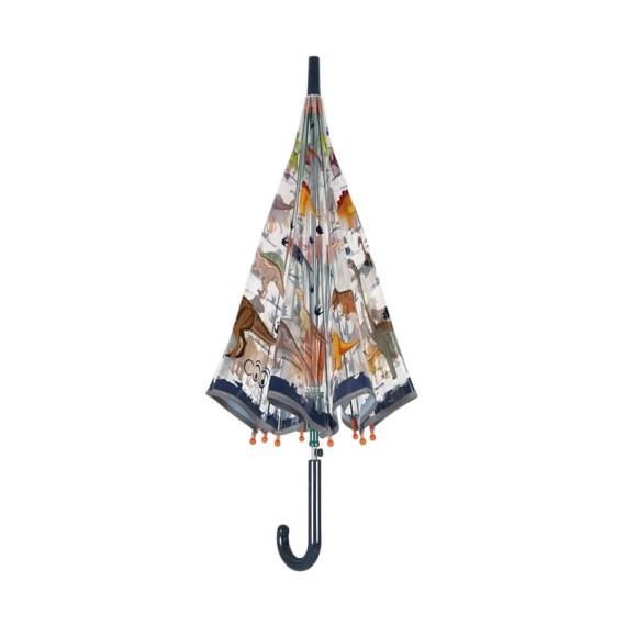 Guarda-Chuvas Comprido Infantil Aut. 45/8 74cm Dinossauros Transparente | Ref. 319.15630 Guarda-Chuvas Comprido Infantil Aut. 45/8 74cm Dinossauros Transparente | Ref. 319.15630