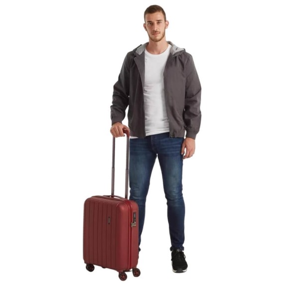 Mala de Cabine / Trolley 55cm 4 Rodas MOVOM Wood Vermelha | Ref. 186.5319466A