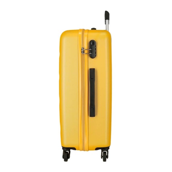 Mala de Viagem / Trolley Médio 65cm 4R ROLL ROAD Flex Amarela | Ref. 186.584946DB