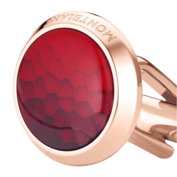 Botões de Punho MONTBLANC Steel with Red Inlay | Ref. 238.126472