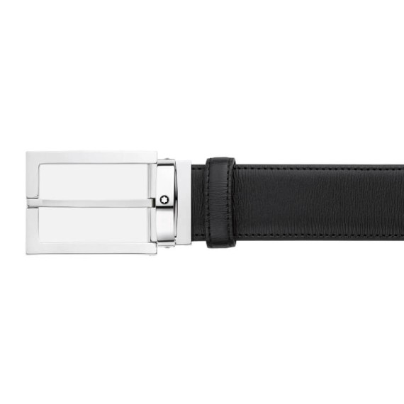 Cinto de Couro MONTBLANC c/ Fivela Retangular 35mm Preto | Ref. 238.114435 Cinto de Couro MONTBLANC c/ Fivela Retangular 35mm Preto | Ref. 238.114435