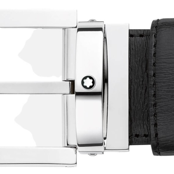 Cinto de Couro MONTBLANC c/ Fivela Retangular 35mm Preto | Ref. 238.114435 Cinto de Couro MONTBLANC c/ Fivela Retangular 35mm Preto | Ref. 238.114435
