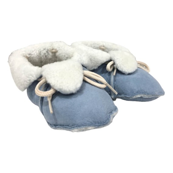 Decorpele Pantufas de Bebé em Pele de Ovelha N.º 16 Azul Bebé | Ref. 180.3-16AB