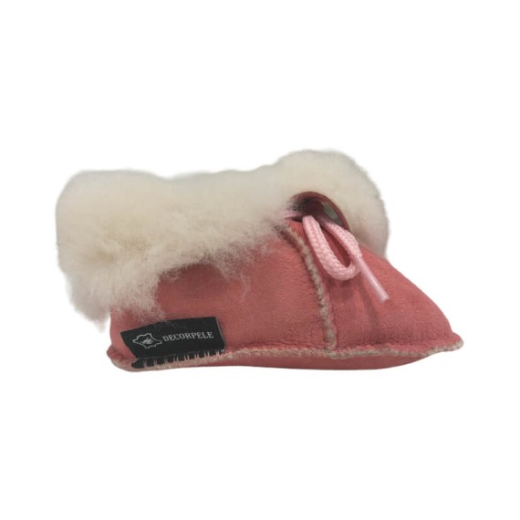 Pantufas de Bebé em Pele de Ovelha N.º 17 Decorpele Rosa | Ref. 180.3-17R