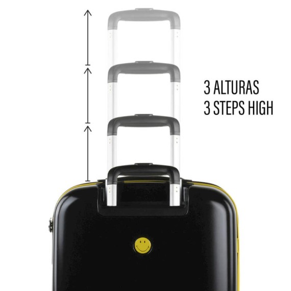Mala de Cabine / Trolley 55cm 4 Rodas Smiley Originals Amarelo/Preto | Ref. 237.18015002 Mala de Cabine / Trolley 55cm 4 Rodas Smiley Originals Amarelo/Preto | Ref. 237.18015002