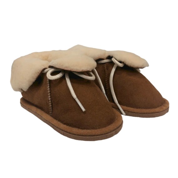 Pantufas de Bebé em Pele de Ovelha N.º 21 Decorpele 11 Castanho | Ref. 180.11-21C