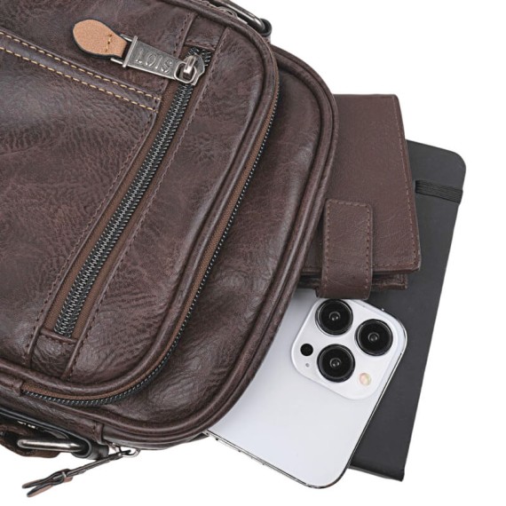 Bolsa de Tiracolo c/ Bolso Frontal Lois WARREN Castanha | Ref. 237.31731902