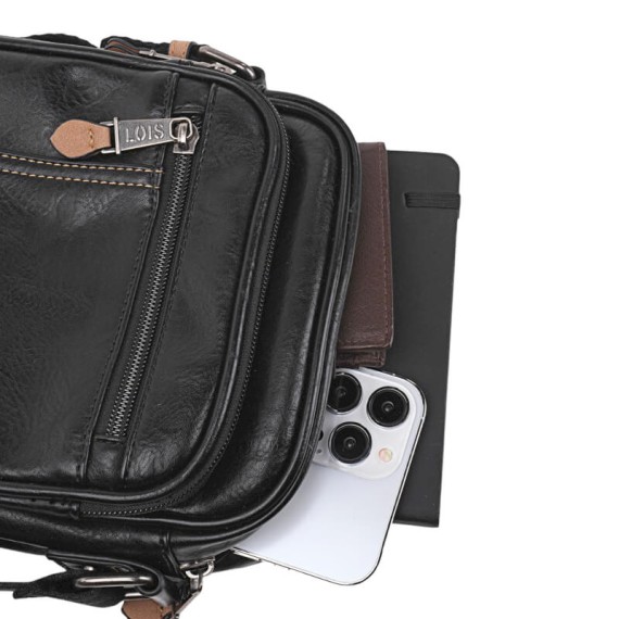 Bolsa de Tiracolo c/ Bolso Frontal Lois WARREN Preta | Ref. 237.31731901