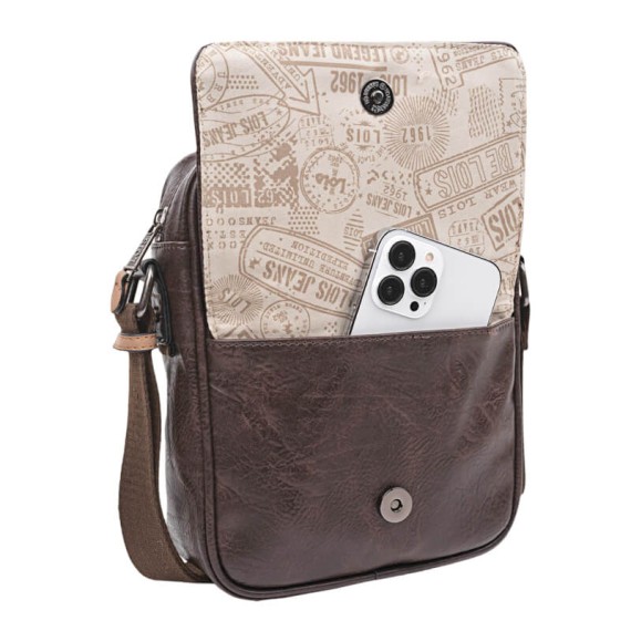 Bolsa de Tiracolo c/ Pala Lois WARREN Castanha | Ref. 237.31732102