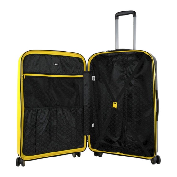 Mala de Viagem / Trolley Grande 78cm 4 Rodas Smiley Originals Amarelo/Preto | Ref. 237.18017002